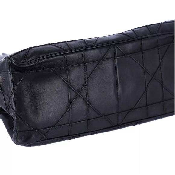 Christian Dior Black Lambskin Leather New Lock Ruffle Flap Shoulder Bag Ruffle - Picture 11 of 15